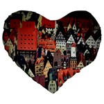 Tilt Shift Of Urban View During Daytime Large 19  Premium Flano Heart Shape Cushions Front