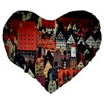 Tilt Shift Of Urban View During Daytime Large 19  Premium Flano Heart Shape Cushions Back