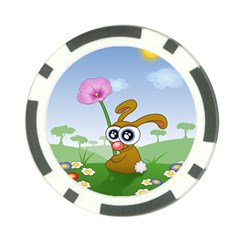 Easter Spring Flowers Happy Poker Chip Card Guard by Nexatart