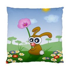 Easter Spring Flowers Happy Standard Cushion Case (two Sides) by Nexatart