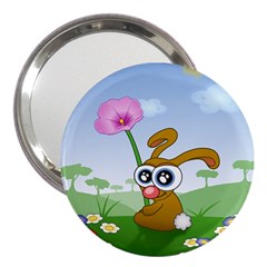 Easter Spring Flowers Happy 3  Handbag Mirrors by Nexatart