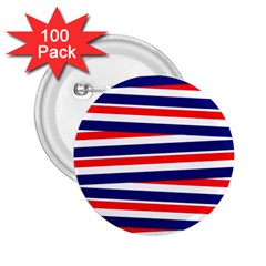 Red White Blue Patriotic Ribbons 2 25  Buttons (100 Pack)  by Nexatart