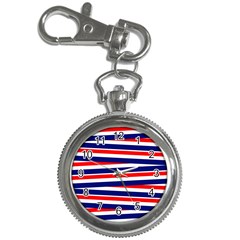 Red White Blue Patriotic Ribbons Key Chain Watches by Nexatart