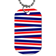 Red White Blue Patriotic Ribbons Dog Tag (one Side) by Nexatart