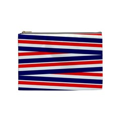 Red White Blue Patriotic Ribbons Cosmetic Bag (medium)  by Nexatart