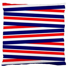 Red White Blue Patriotic Ribbons Large Cushion Case (one Side) by Nexatart