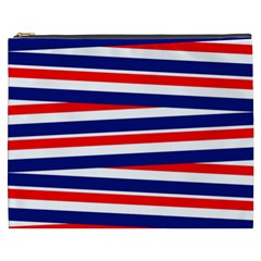 Red White Blue Patriotic Ribbons Cosmetic Bag (xxxl)  by Nexatart