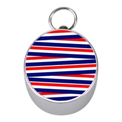 Red White Blue Patriotic Ribbons Mini Silver Compasses by Nexatart