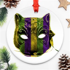 Catwoman Mardi Gras Mask Ornament (round) by dflcprints