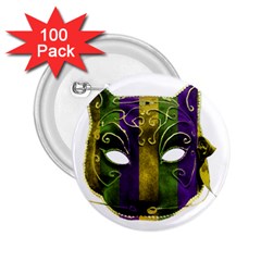 Catwoman Mardi Gras Mask 2 25  Buttons (100 Pack)  by dflcprints