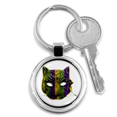 Catwoman Mardi Gras Mask Key Chains (round)  by dflcprints