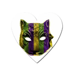 Catwoman Mardi Gras Mask Heart Magnet by dflcprints