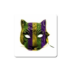 Catwoman Mardi Gras Mask Square Magnet by dflcprints