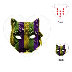 Catwoman Mardi Gras Mask Playing Cards (heart)  by dflcprints