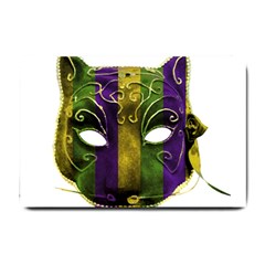 Catwoman Mardi Gras Mask Small Doormat  by dflcprints