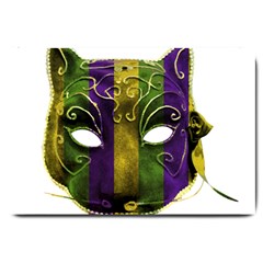 Catwoman Mardi Gras Mask Large Doormat  by dflcprints