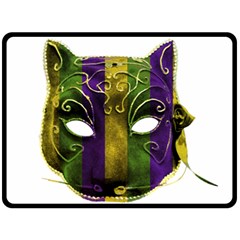 Catwoman Mardi Gras Mask Fleece Blanket (large) 