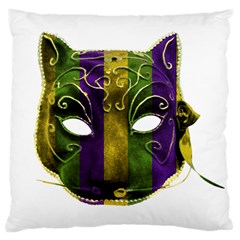 Catwoman Mardi Gras Mask Large Cushion Case (two Sides) by dflcprints