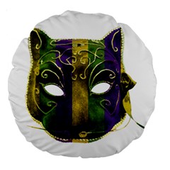 Catwoman Mardi Gras Mask Large 18  Premium Round Cushions by dflcprints