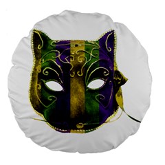 Catwoman Mardi Gras Mask Large 18  Premium Flano Round Cushions by dflcprints