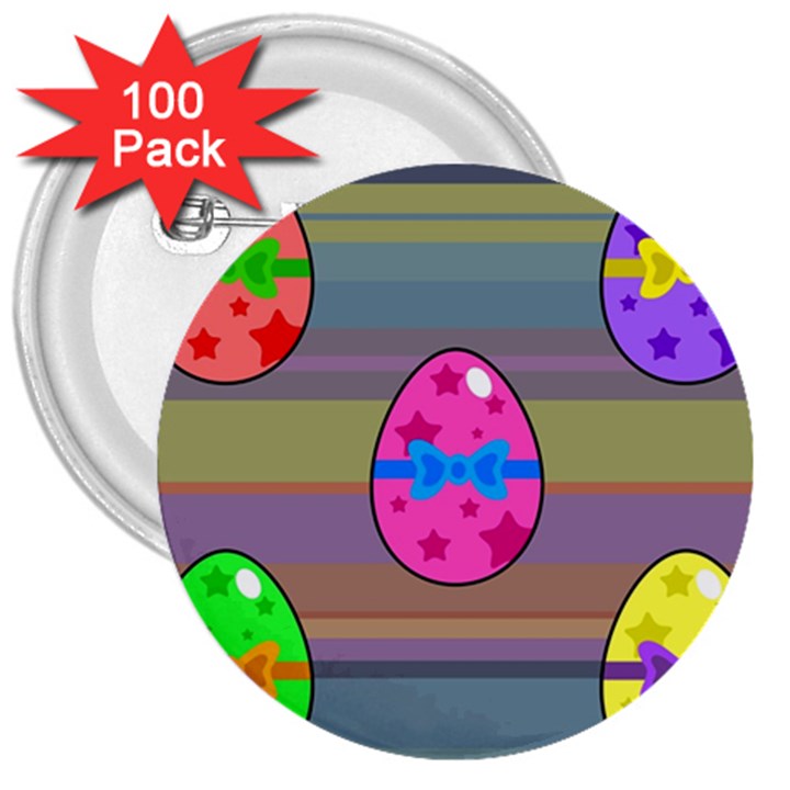 Holidays Occasions Easter Eggs 3  Buttons (100 pack) 