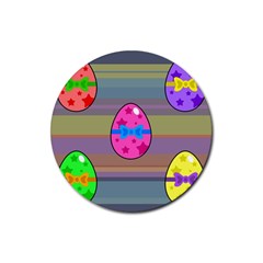 Holidays Occasions Easter Eggs Rubber Round Coaster (4 Pack)  by Nexatart