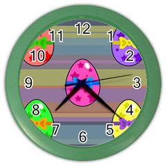 Holidays Occasions Easter Eggs Color Wall Clocks by Nexatart