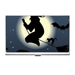 Halloween Card With Witch Vector Clipart Business Card Holders by Nexatart