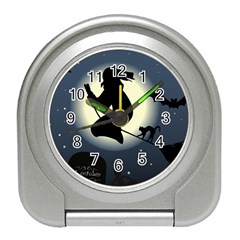 Halloween Card With Witch Vector Clipart Travel Alarm Clocks by Nexatart