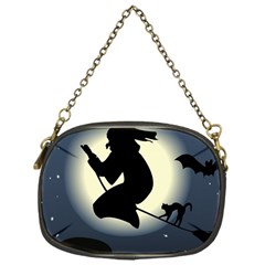 Halloween Card With Witch Vector Clipart Chain Purses (one Side)  by Nexatart