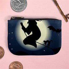 Halloween Card With Witch Vector Clipart Mini Coin Purses by Nexatart