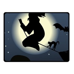 Halloween Card With Witch Vector Clipart Fleece Blanket (small)