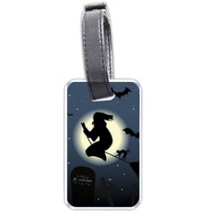 Halloween Card With Witch Vector Clipart Luggage Tags (one Side)  by Nexatart