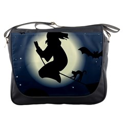 Halloween Card With Witch Vector Clipart Messenger Bags by Nexatart