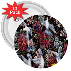 Quilt 3  Buttons (10 Pack) 