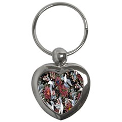 Quilt Key Chains (heart)  by Nexatart