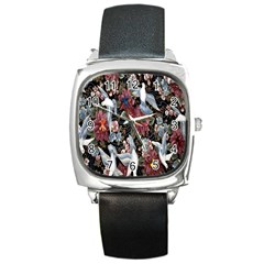 Quilt Square Metal Watch by Nexatart