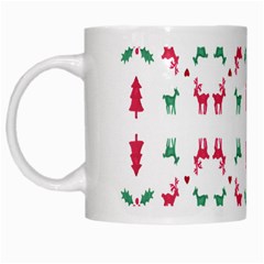 Reindeer Pattern White Mugs by Nexatart