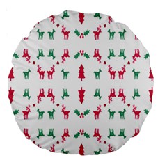 Reindeer Pattern Large 18  Premium Round Cushions by Nexatart