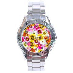 Flowers Blossom Bloom Nature Plant Stainless Steel Analogue Watch by Nexatart