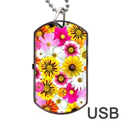 Flowers Blossom Bloom Nature Plant Dog Tag Usb Flash (one Side) by Nexatart