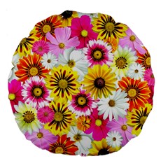 Flowers Blossom Bloom Nature Plant Large 18  Premium Flano Round Cushions by Nexatart