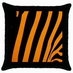 Tiger Pattern Throw Pillow Case (black) by Nexatart