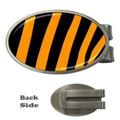 Tiger Pattern Money Clips (oval)  by Nexatart