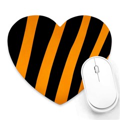 Tiger Pattern Heart Mousepads by Nexatart