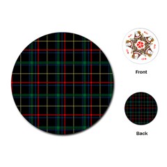 Plaid Tartan Checks Pattern Playing Cards (round)  by Nexatart