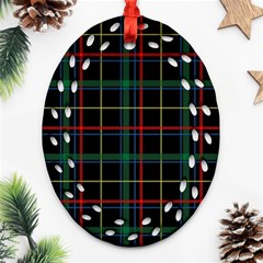 Plaid Tartan Checks Pattern Ornament (oval Filigree) by Nexatart