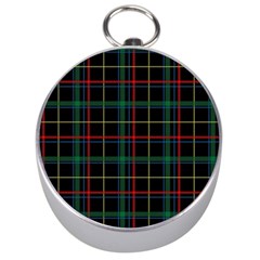 Plaid Tartan Checks Pattern Silver Compasses by Nexatart