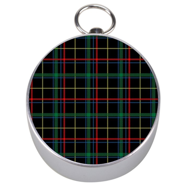 Plaid Tartan Checks Pattern Silver Compasses