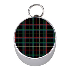 Plaid Tartan Checks Pattern Mini Silver Compasses by Nexatart